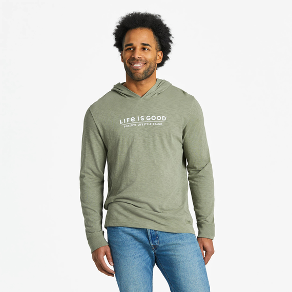 Life is Good Men's Woodsy ATV Camp Textured Slub Hoodie