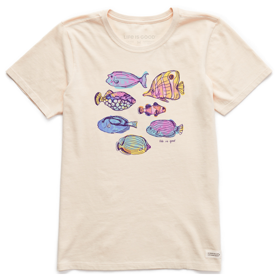 Life is Good Women's Watercolour Tropical Fish Crusher Lite Tee