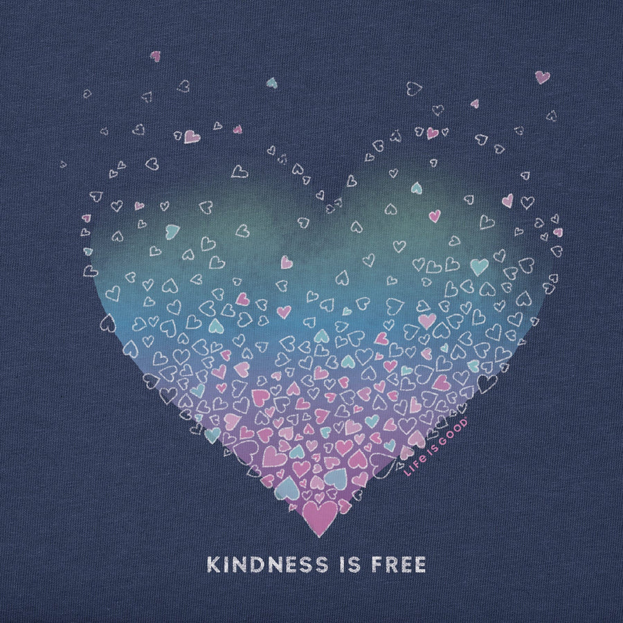 Life is Good Women's Kindness is Free Evaporating Heart Crusher Vee