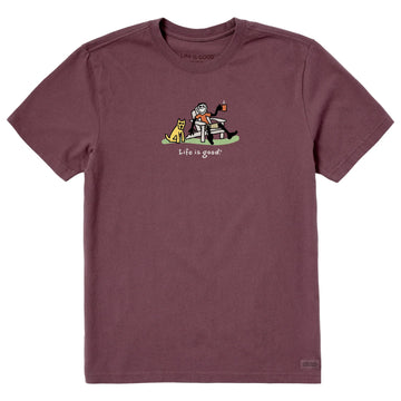 Life is Good Men's Jake and Rocket Coffee Short Sleeve Crusher Tee
