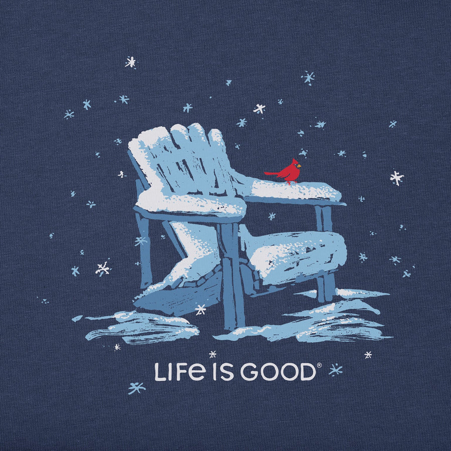 Life is Good Women's Snowy Adirondack Cardinal Long Sleeve Crusher Vee