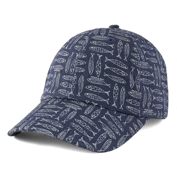 Life is Good Linear Fish Pattern Chill Cap