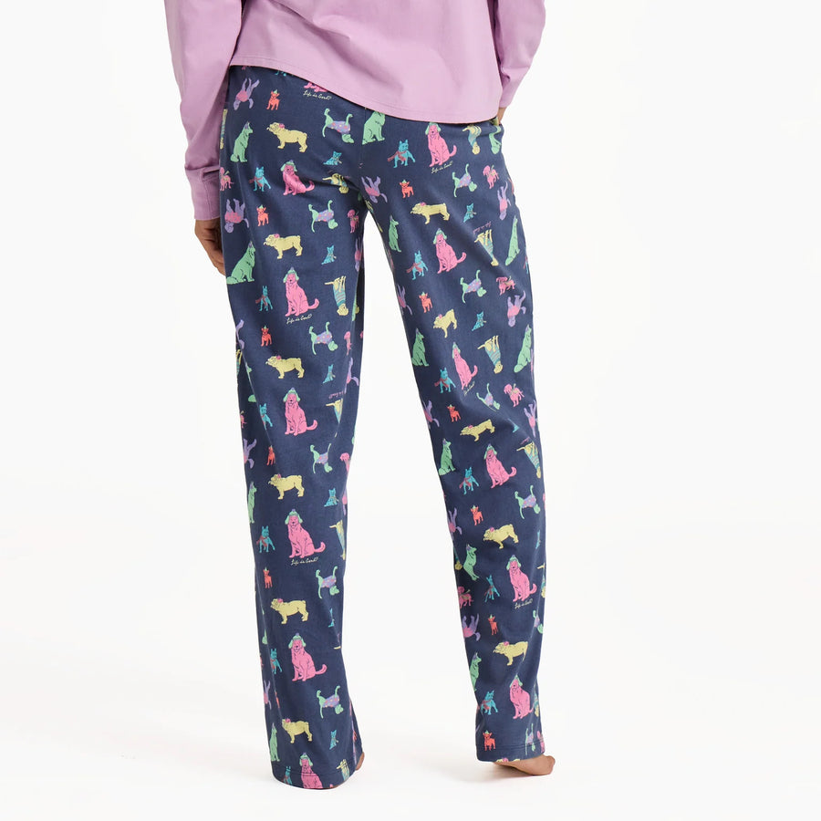 Life is Good Women's Warm Winter Dogs Pattern Snuggle Up Sleep Pant