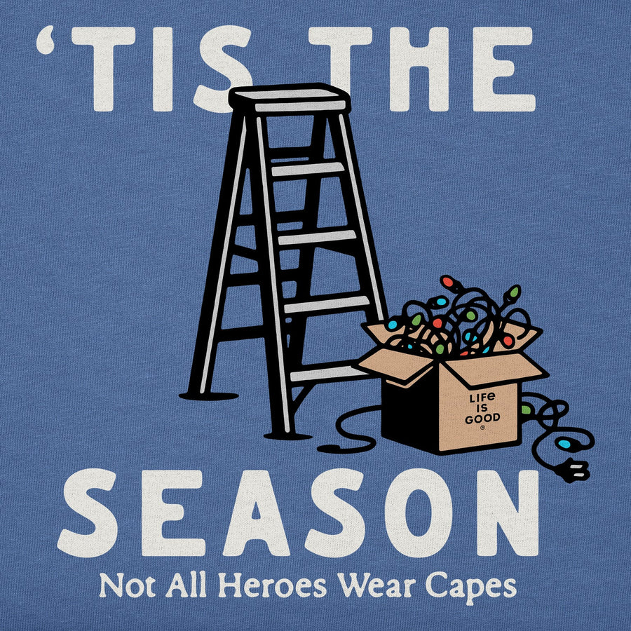 Life is Good Men's Tis the Season Christmas Lights Short Sleeve Crusher Tee