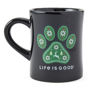 Life is Good Holiday Paw Diner Mug