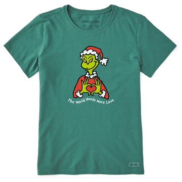 Life is Good Women's World Needs More Love Grinch Crusher Tee