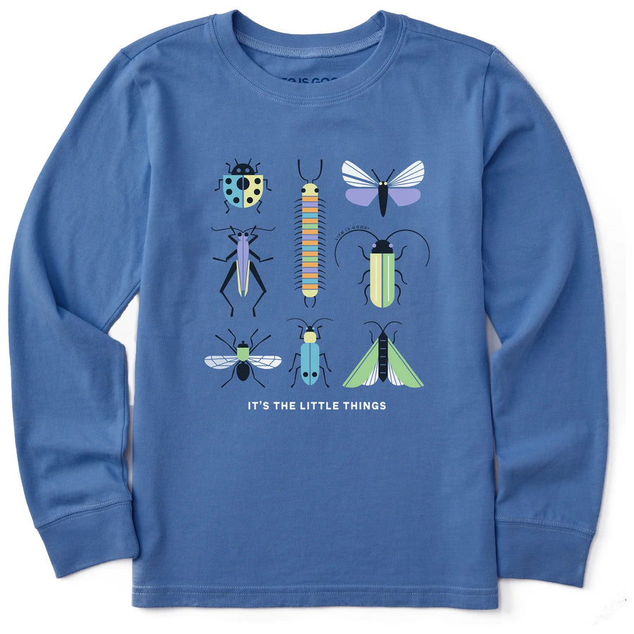 Life is Good Kids It's the Little Things Bugs Long Sleeve Crusher Tee