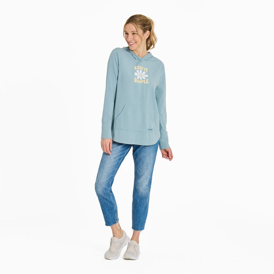 Life is Good Women's Keep it Simple Daisy Smile Crusher Flex Hoodie Tunic