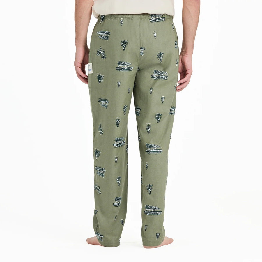 Life is Good Men's Christmas Tree Wagon Pattern Classic Sleep Pant