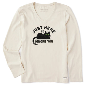 Life is Good Women's Here to Ignore You Long Sleeve Crusher Vee