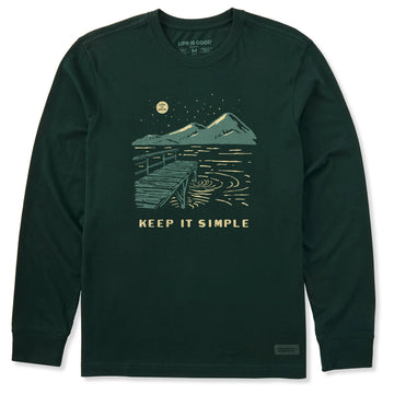 Life is Good Men's Keep it Simple Dock Long Sleeve Crusher Tee