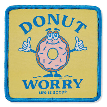 Life is Good Donut Worry Woven Patch