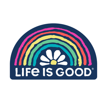 Life is Good Die Cut Decal Daisy Rainbow