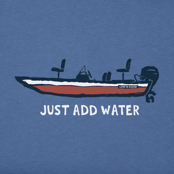 Life is Good Men's Crusher LS Tee Just Add Water Bass Boat