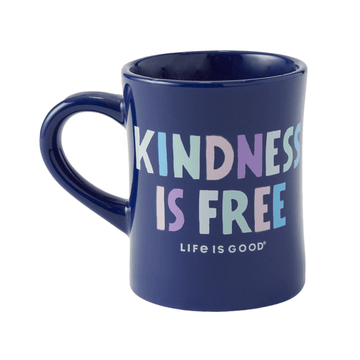 Life is Good Kindness is Free Diner Mug