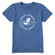 Life is Good Women's Crusher Tee World's Longest Coffee Break