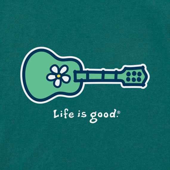 Life is Good Women's Vintage Crusher Tee Daisy Guitar