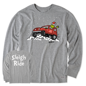 Life is Good Men's Crusher LS Grinch Sleigh Ride