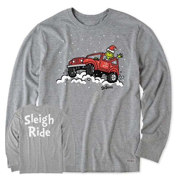 Life is Good Men's Crusher LS Grinch Sleigh Ride