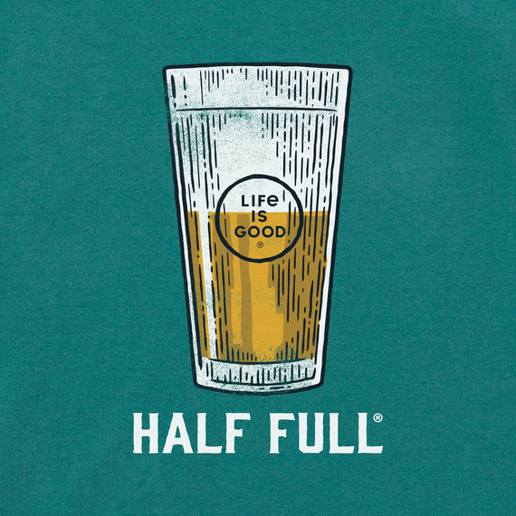 Life is Good Men's Crusher Lite LS Tee Half Full Beer