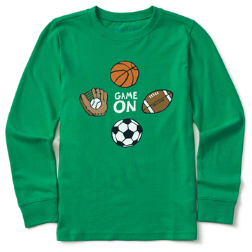 Life is Good Kids LS Crusher Tee Game On Sports