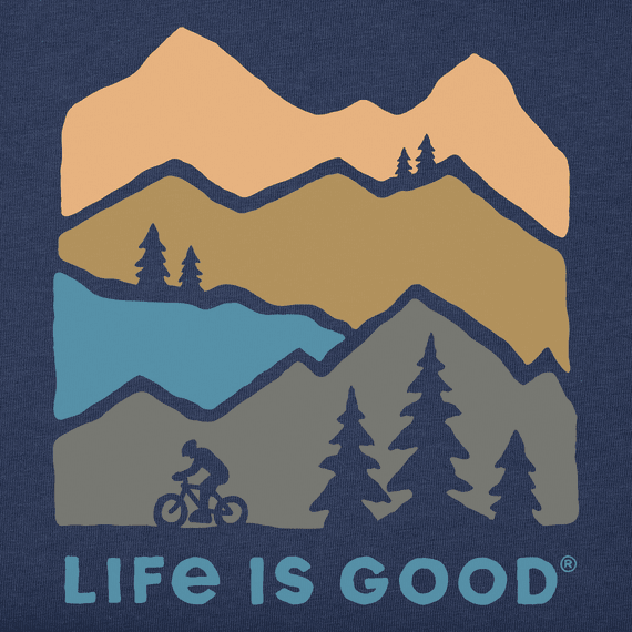 Life is Good Men's Crusher Lite Tee Mountain Bike Landscape
