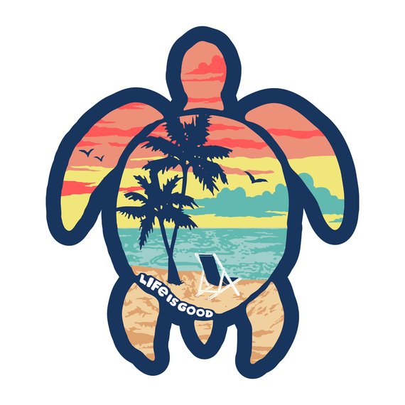 Life is Good Decal Scenic Turtle