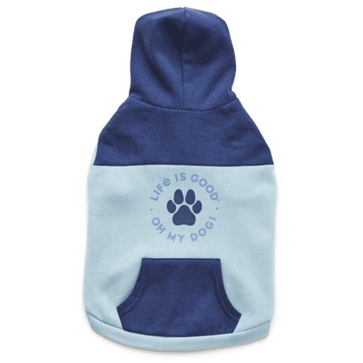 Life is Good Paw Print Dog Hoodie