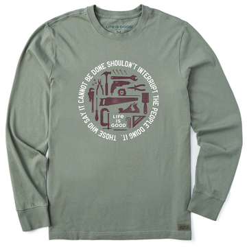 Life is Good Men's Crusher LS Tee Don't Interrupt Handyman