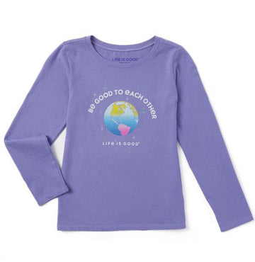 Girls L/S Crusher Tee Be Good to Each Other