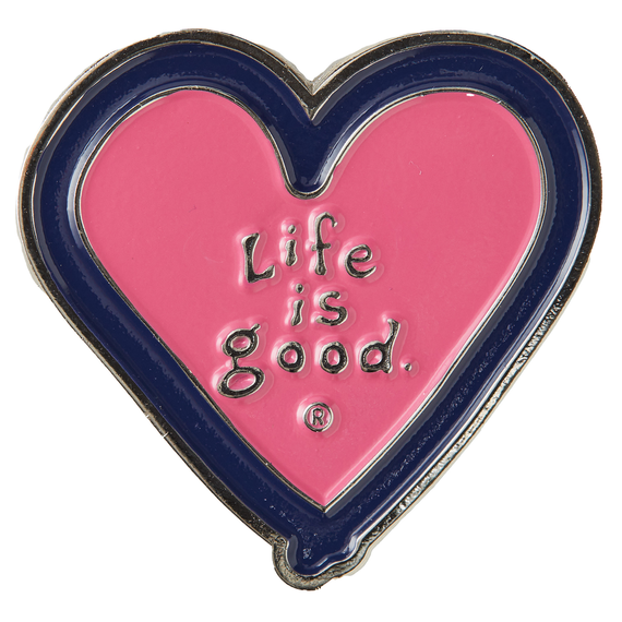 Life is Good Enamel Pin Heart