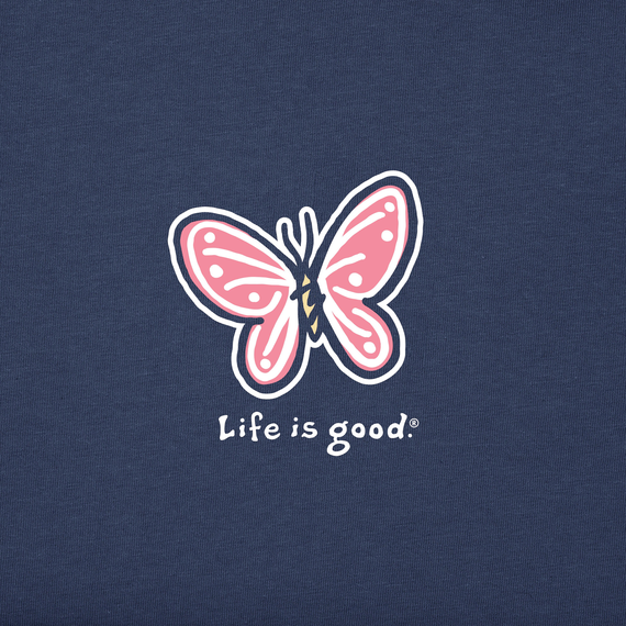 Life is Good Women's Vintage Crusher Vee Butterfly