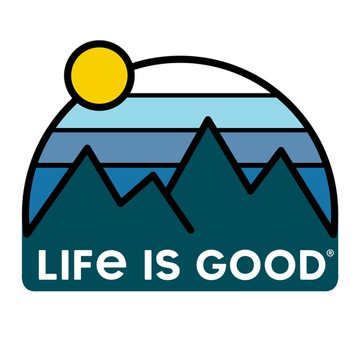 Life is Good Decal Retro Mountains