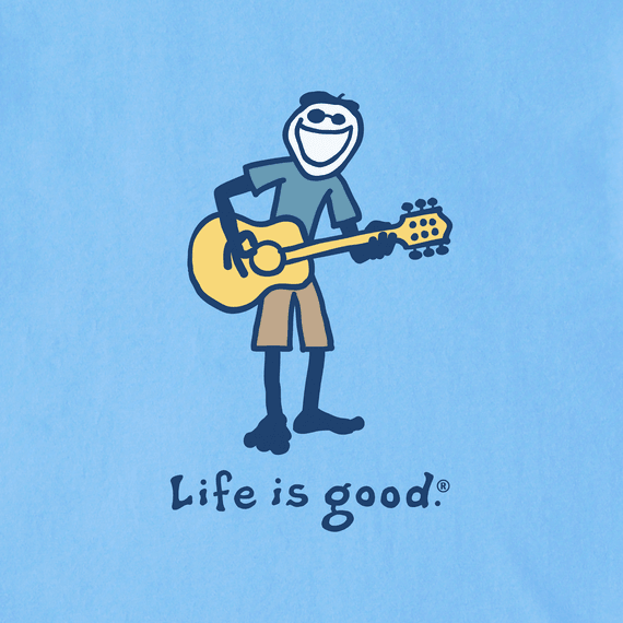 Life is Good Men's Vintage Crusher Tee Jake Guitar