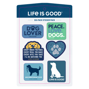 Life is Good Dog Six Pack Sticker Pack