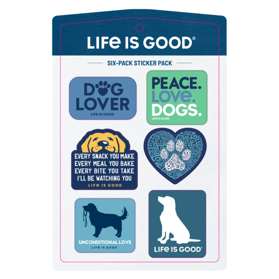 Life is Good Dog Six Pack Sticker Pack