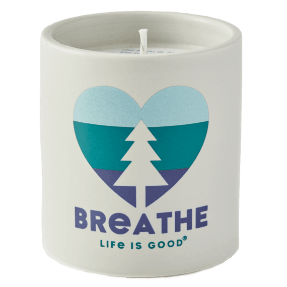 Life is Good Breathe Heart Tree Soy Candle