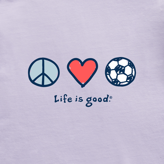 Life is Good Women's Crusher Vee Peace Love Soccer