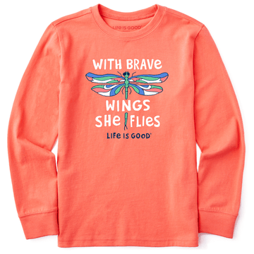 Life is Good Kids Crusher LS Tee With Brave Wings