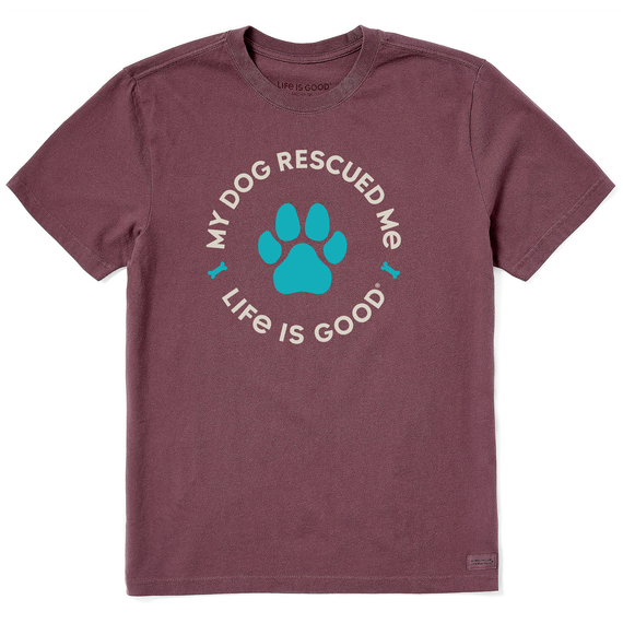 Life is Good Men's Crusher Tee My Dog Rescued Me