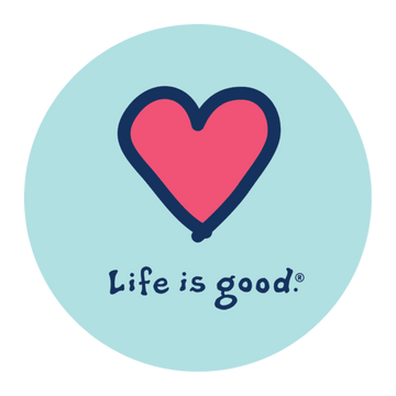 Life is Good Vintage Circle Sticker Heart