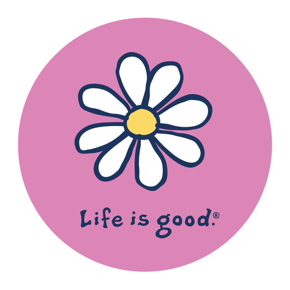 Life is Good Vintage Circle Sticker Daisy
