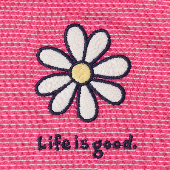 Life is Good Women's Striped Crusher Lite Hooded Tee Daisy