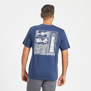 Life is Good Men's Crusher Tee Woodblock Sea