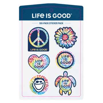 Life is Good Six pack of tie dye stickers