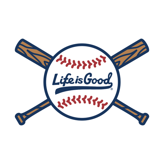 Life is Good Die Cut Baseball and Bat