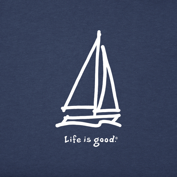 Life is Good Women's Vintage Crusher Vee LIG Sailboat