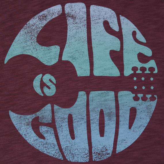 Life is Good Men's Textured Slub Hoodie Guitar Circle