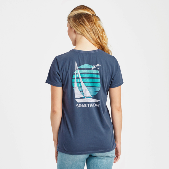 Life is Good Women's Crusher Lite Tee Seas the Day