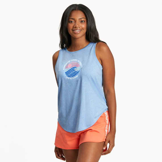 Life is Good Women's Happiness Sunset Waves Active Tank
